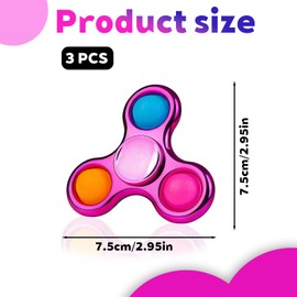 3Pcs Fidget Spinner, Fidget Spinners for Kids, Chrome Fidgets Spinner Simple Rotation Sensory Toy, Math Fidgets Spinners for Stress Relief, Anxiety Toys Ideal for Indoor Outdoor Play