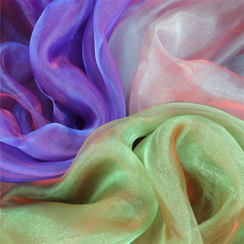 YYCRAFT Shimmer Sparkle Sheer Organza Fabric 59 Inch by the