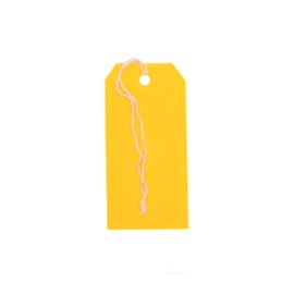 K-Kraft Gift Tags with String Options (#3 = 3.75 x 1.875 inches, PRE-Strung Yellow)