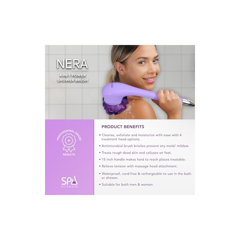 Spa Sciences Nera Cepillo Corporal Ducha Baño Exfoliación Limpieza Profunda