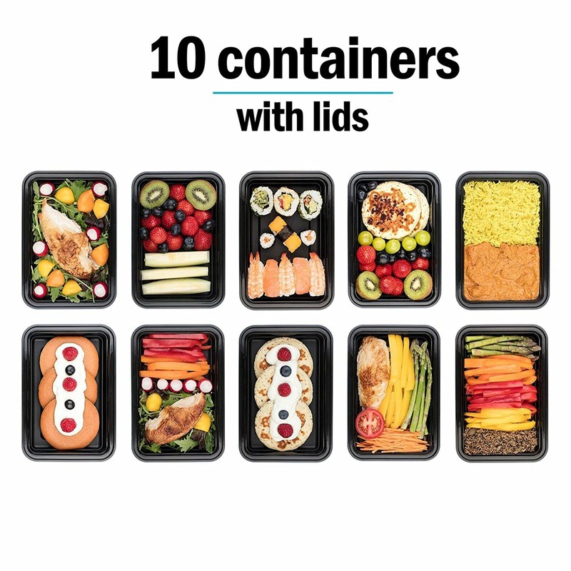 Hyper Mart [10 Pack 1 Compartment BPA Free Reusable Meal