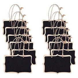 Teensery 12 Pcs Mini Chalkboards Signs Rectangle Double Sided Message Board Blackboard Memo Tags for Garden Decorative, Price Tags, Food Labels, Wedding Birthday Party Decorative