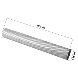Piclafe 2.25" x 16.5" Length Universal Stainless Steel Exhaust Flex Pipe, 2.25 Inch Flexible Exhaust Pipe