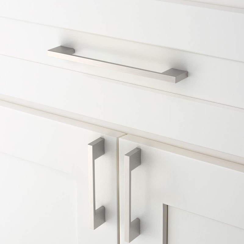 Amerdeco 10 Pack Brushed Satin Nickel Cabinet Pulls 6.3 Inch(160MM)