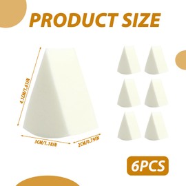 Makeup Sponges, 6 Pcs Triangle Sponges Face Paint Sponges Face Liquid Foundation Mini Facial Applicator Mini Puffs Reusable Washable Use Dry and Wet Both Nail Art Beauty Accessory