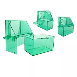 Idfia Drawer Feeder for cages for exotic birds, canaries & small birds(3 pcs) - Blue