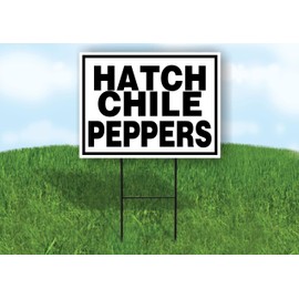 HATCH CHILE PEPPERS BLACK BORDER - Double Sided Yard Sign ROAD SIGN with Stand
