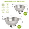 Coladores de Cocina, 5.8 L Colador de Acero Inoxidable, Coladores
