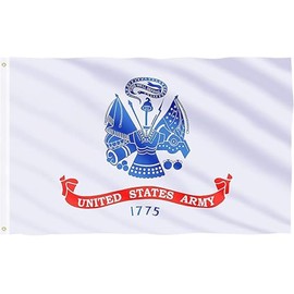 2 PCS Army Flag 3x5 Ft United State Army Flags US Military Army 1775 Flag for Memorial Veterans 4th of July Independence House Garden Yard Patriotic Decorations Banner 2 Brass Grommets