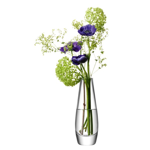 LSA Flower Single Stem Vase H17cm Clear| 1 Unit | Mouthblown & Handmade Glass | FW04