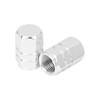 X AUTOHAUX 4pcs Silver Tone Tire Stem Valve Caps Wheel