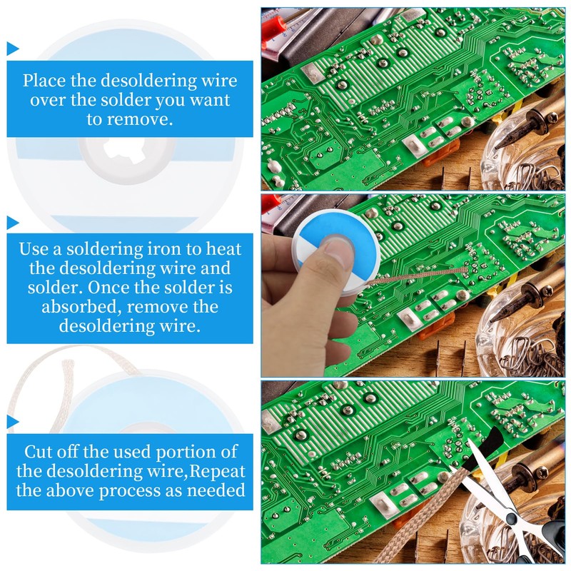 Desoldering Wire, No-Clean Desoldering Braid Desoldering Wick for Removing Solder