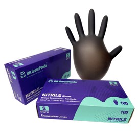 Dr.GreenPanda Small 200pcs Black Nitrile Food Safe Gloves Medical Grade for Food Prep Cooking Cleaning Multipurpose Latex&Powder Free 3mil Value Pack