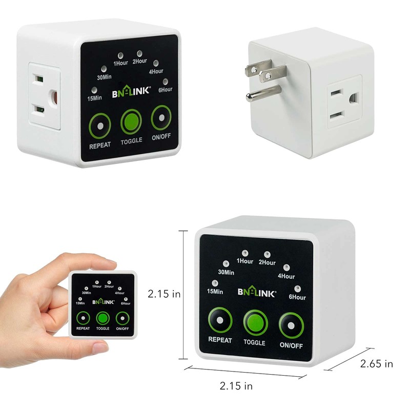 BN-LINK Smart Digital Countdown Timer, Repeat Cycle Timer with 3-Prong
