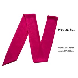 AIMECHA Women Chiffon Sash Corset Belt Waist Bow Tie belt 3.74" Wide for Bridal Wedding Special Occasion Dress (Hot Pink)