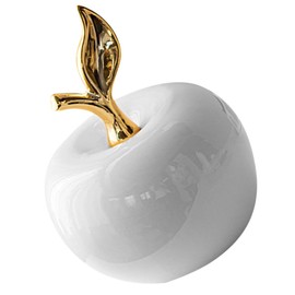 GOOHOCHY Ceramic Apple Ornament Porcelain Apple Statue Christmas Fruit Figurine Xmas Party Favors Ceramic Fruit Statue Crafts Apple Decorations Artificial White Decorate Ceramics