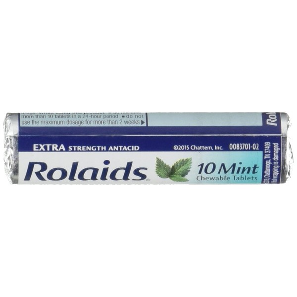 Extra Strength Rolaids Antacid Chewable Tablets 12 Rolls X 10 Tablets. New!