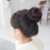 Dumpling hair wig natural brown up-style ponytail hairpin (WFHO1B6) / 만두머리 가발 자연갈색 업스타일 묶은머리 머리핀 (WFHO1B6)