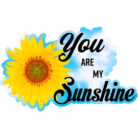 StikArt"You are My Sunshine" Wall Decal with a Sunflower and Blue Sky, 13.5-inches W by 8.3- inches H