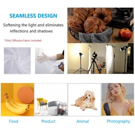 1.5 x 6 m Nylon Silk White Seamless Diffusion Fabric Sheet for Photography Studio Video Light Softbox Light Tent, Reflect Flag Panel and DIY Lighting Light Modifier