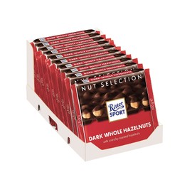 Ritter Sport nut Class Dark with Whole Hazelnuts candy bar chocolate 3.5 Ounces each Bundle of 10 Full-Size Bars) Best GIFT