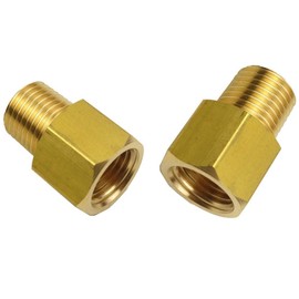 HongBoW 1/4 BSPT Male x 1/4 NPT Female Brass Pipe Fitting Adapter BSP NPT Adapter British to US Gauge Sensor Sender Adapter Reducer