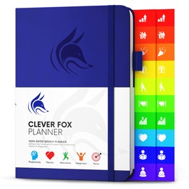 Clever Fox Planner – Undated Weekly & Monthly Planner for Productivity, Time Management & Goals – Organizer Journal – A5 (Royal Blue)