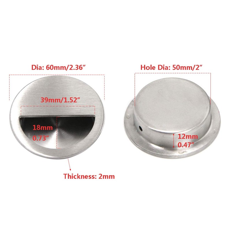 Bestgle 4pcs Recessed Door Pull Flush Finger Pulls Handle Pocket