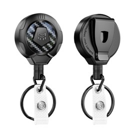 MNGARISTA Reinforced Retractable Keychain with Belt Clip, 10oz Retractor, 80cm Stainless Steel Cable, Tactical ID ID Reel, Retractable Key Ring, Pack of 2