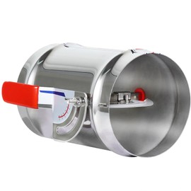 TOP-VIGOR 5 Inch HVAC Duct Manual Volume Backdraft Damper, Full Stainless Steel Airflow Control for Range Hoods, Fans, Pellet Stove Pipes, Dryer Vents, Adjustable Volume Damper with Sleeve (1 Pc)