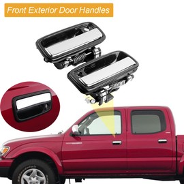 Exterior Front Door Handle Replacement for Toyota Tacoma 1995 1996 1997 1998 1999 2000 2001 2002 2003 2004, Hilux 04-12, Outside Left Driver and Right Passenger Side, 69220-35030 69210-35030, Chrome