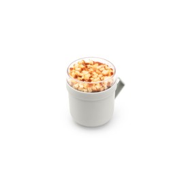Brabantia - Make & Take Suppenbecher 0.6L - mit Aufschraubbarem Topping-Behälter (180 ml) & Griff - Auslaufsicher - Große Öffnung - Gefriergeeignet - Spülmaschinen- & Mikrowellenfest - Light Grey