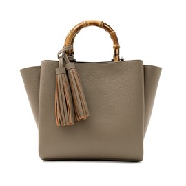 VITAFELICE Women's Bamboo Handle 2-Way Mini Handbag inb-90032p, grey beige, F