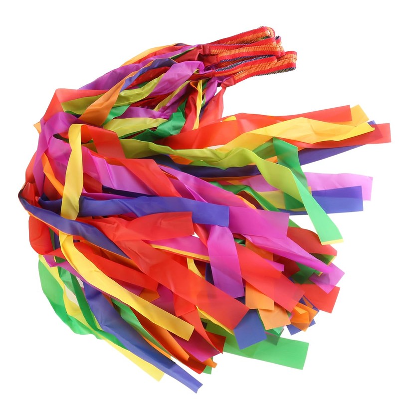 LUOEM Rainbow Ribbon Dance Band Runners Coloured Band Rod for