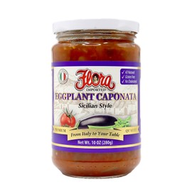 Flora Foods Eggplant Caponata Sicilian Style - Healthy Appetizer - 10 oz (280g) - 100% Italian - Imported