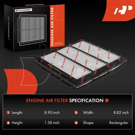 A-Premium 2-PC Engine Air Filter Compatible with Dodge Ram 50 1991-1993, Stealth 1991-1996 & Mitsubishi 3000GT 1991-1999, Diamante 1992-1996, Mighty Max 1991-1996, Montero 1992-1994, Montero Sport
