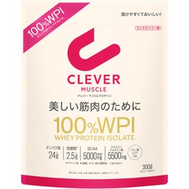 クレバー ホエイプロテイン [WPI100%] マッスル ミックスベリー味 300g [BCAA5000mg含有 グルタミン＆グルタミン酸5500mg]…