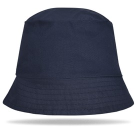 Hatstar Cotton Fishing Hat with Brim, Sun Hat, Summer Hat, Garden Hat, Fishing Hat, Unisex for Men and Women, navy, 58