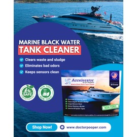 Accelerator Marine Black Water Tank Cleaner – Fast-Acting Powder Eliminates Odors, Organic Waste & Sludge | Non-Toxic & Safe for All Marine Systems | Made in the USA