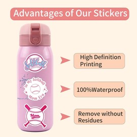 Softball Stickers for Laptop(50 Pcs),Gift for Kids Teens Adults Girl,Soft Ball Waterproof Stickers Vinyl Decals for Water Bottle Luggage Skateboard Computer Scrapbook,Journal,Bicycle