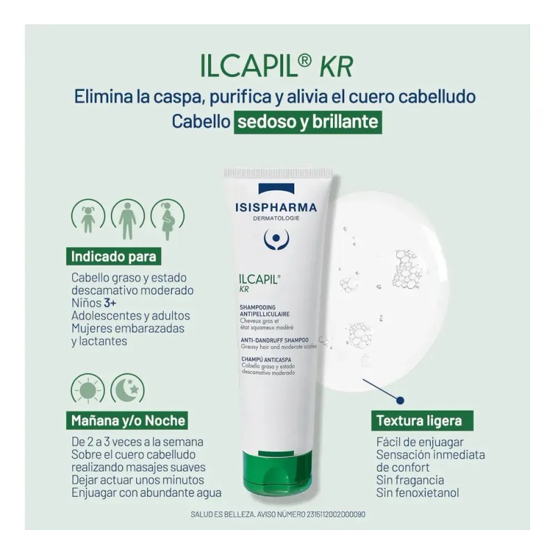 Isispharma Ilcapil Kr Shampoo Anti Caspa 150ml Purifica Alivia Cuero