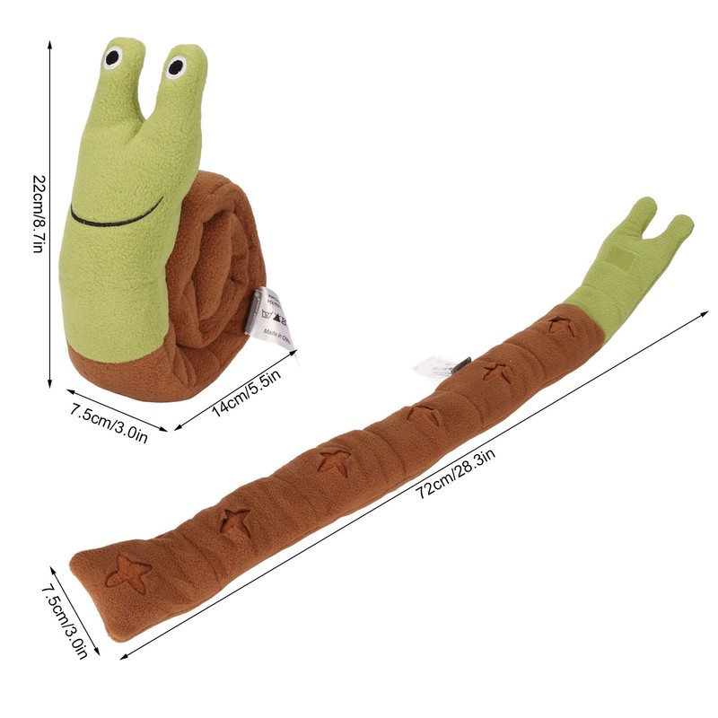 Snail Squeaky Dog Toys Polyester Teething Puzzle Interactive Puppy Chew
