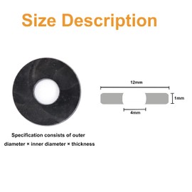 binifiMux 100pcs M4 I.D 12mm O.D 1.0mm Thickness Black Large Fender Flat Wahsers Gasket Grade 8 Carbon Steel