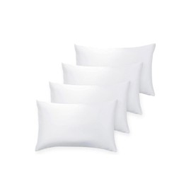 QUBA LINEN 12 x 20 Throw Pillow Insert - Pack of 4 White, Down Alternative Pillow Inserts for Decorative Pillow Covers, Throw Pillows for Bed, Couch Pillows for Living Room (12" x 20" (Pack of 4))