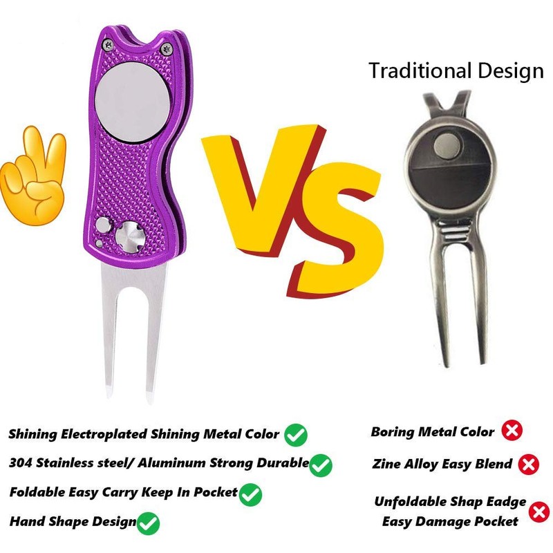 YFFSFDC Golf Fork Folding Golf Fork Repair Fork Portable Zinc