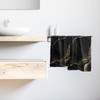 Miaoquhe Black Gold Marble Hand Towel Set of 2, Marble