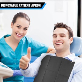 Dental Bibs Pack of 125 – Black Dental Bibs, Disposable Bibs, Tattoo Bibs Cleaning Mat, Disposable Aprons, Disposable Black Towels, Waterproof Dental Bib for Clinics & Salons