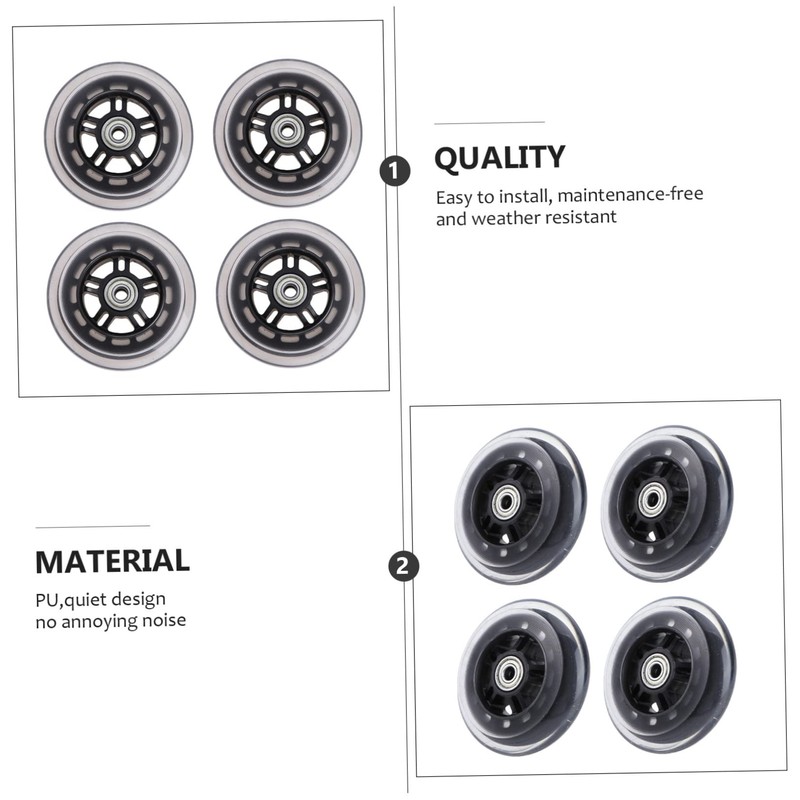 TEHAUX Roller Bag Replacement Wheels 4pcs 100mm Suitcase Caster Wheels