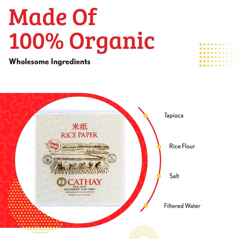 Cathay Fresh Spring Roll Rice Paper Wrappers, Rice Paper Wrappers