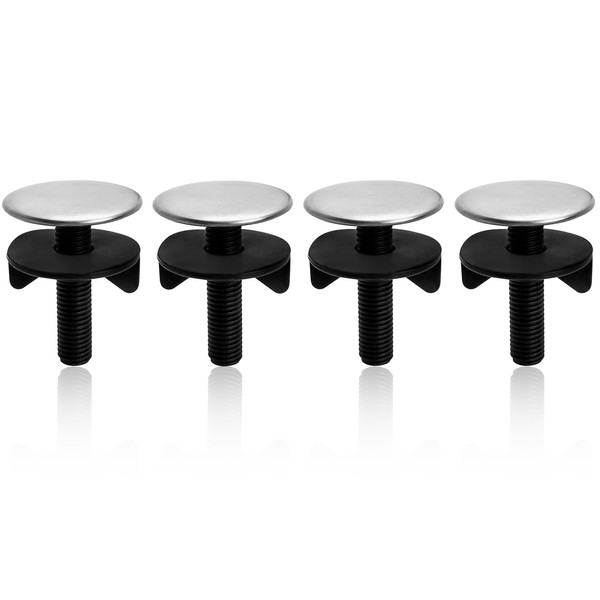 Treki Set of 4 Sink Tap Hole Cover Stainless Steel Tap Hole Plug Cover Rose Brushed Blind Plugs for Soap Dispenser Kitchen Sink Hole 13-40 mm (0.51-1.57 Inch)